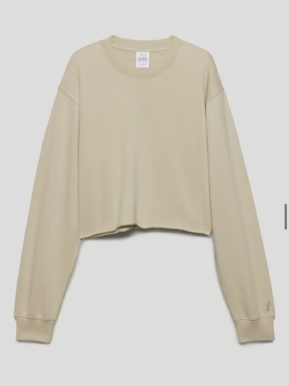Aritzia TNA Cropped Crewneck Tan